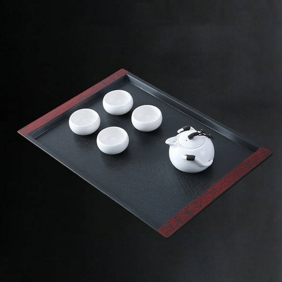 Masteelf Black Polypropylene MultiFunction Storage Tray with Ergonomic Design and Texture for Home and Office