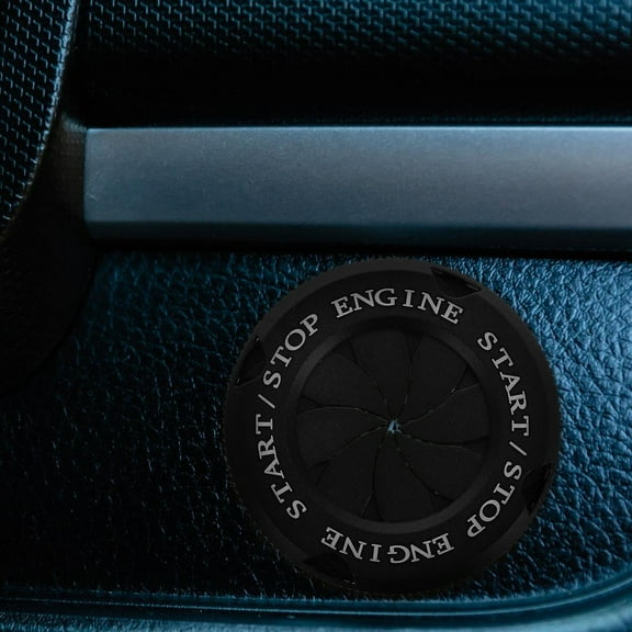 Masteelf Black Protective Cover for Car Engine Start Button with Stylish Design and Decorative Ring