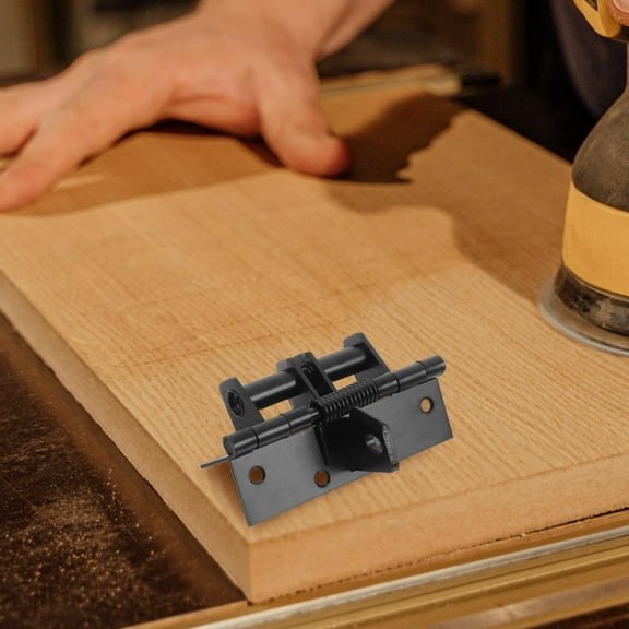 Masteelf Black Self Closing Door Hinge for Cabinets and Gates 90 Degree Invisible Automatic Closing Heavy Duty Spring Hinge