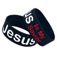 thumbnail image 1 of Masteelf Black Silicone Wristband with My Savior Letters for Decor Active Lifestyle 2PCS, 1 of 8