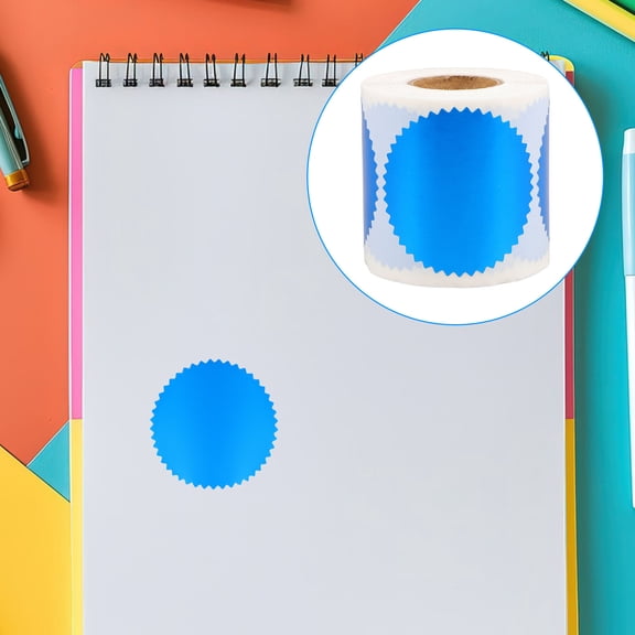 Masteelf Blue Serrated Edge Embossing Seal Stickers for Certificates Awards and Official Documents 250pcs