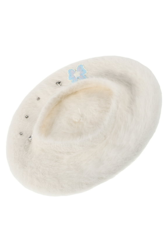 Bow Beret Women Clothing Hat DIY Craft Dollhouse Decor White