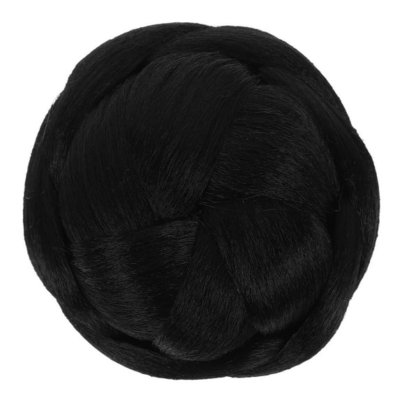 Masteelf Braided Hair Bun Hair Piece, Updo Braided Hair Bun Braided Chignon Hairpiece with Comb for Dancing Party Costume ( 1B )