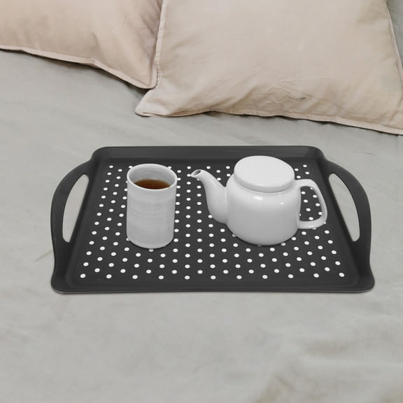 Masteelf Bread Plate Rectangular Serving Decorative Tray Breakfast Black