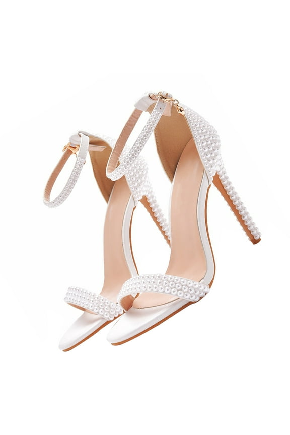 OFFIGAM Women's Toe Wedding Heels with Full , Elegant Bridal Shoes, 1 Pair