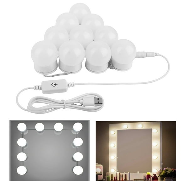 Masteelf Bright LED Mirror Lights for Vanity with Dimmer Switch Plastic White Perfect for Makeup 47.24 Inches