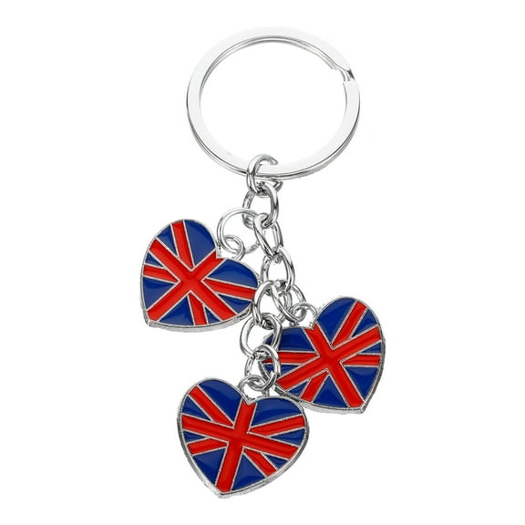 IDEANATEGRATE British Culture Keychain, Multi-Color Zinc Alloy London Souvenir Pendant, Unique UK Travel Accessory