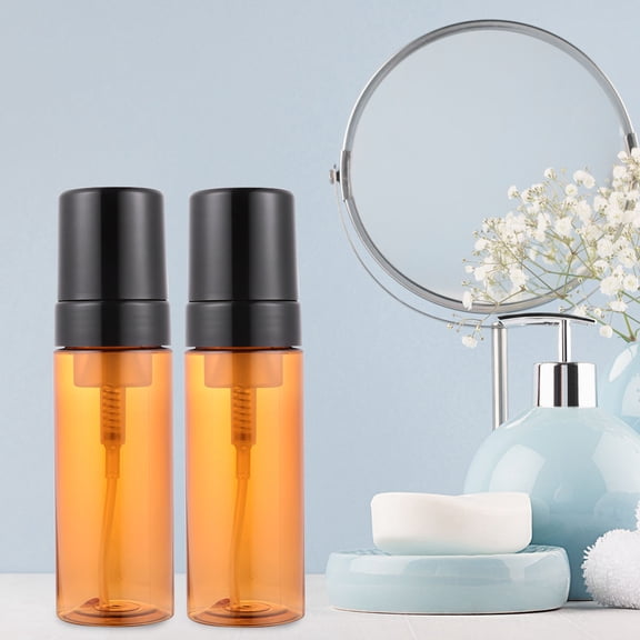 Masteelf Brown Refillable Pump Dispenser for Storage, LeakProof Foam Bottle, Reusable Empty Containers, 150ml