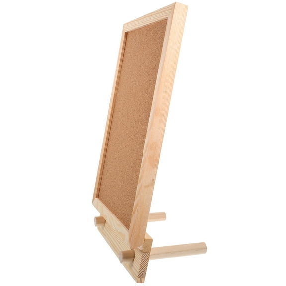 Masteelf Brown Wood Push Desktop Decor Cork Bulletin Board for Office and Classroom Display 24x18 Inches