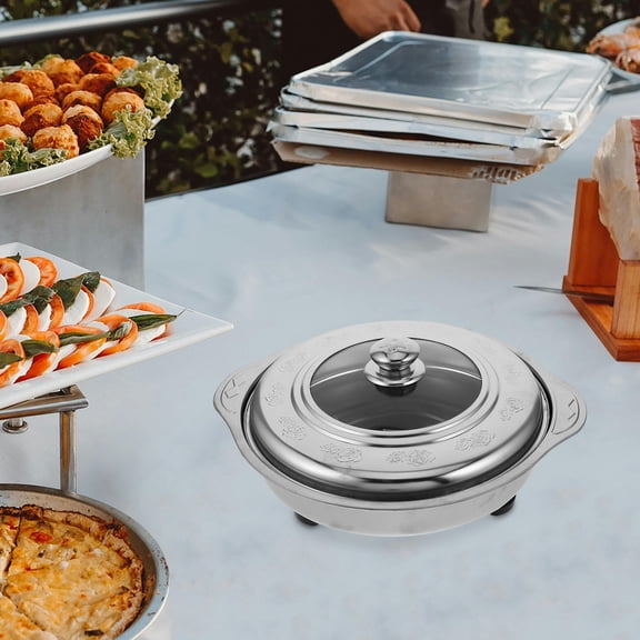 OFFIGAM Stainless Steel Buffet Food Holder Serving Plate for Restaurants and Catering Elegant