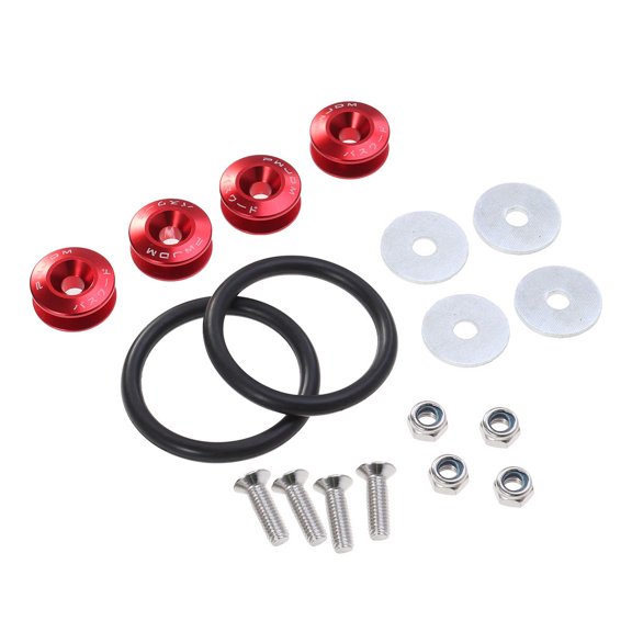 Masteelf 1 Set Fastener Fixed Button Kit for Car Vehicles Front Rear Bumper Trunk (Red)