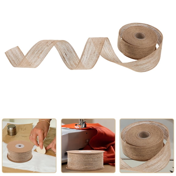 Masteelf Burlap String Roll for Craft Making and Decorative Ribbon Jute Twine for Present Packing and Wedding Ribbon Rope for Rustic DIY Projects