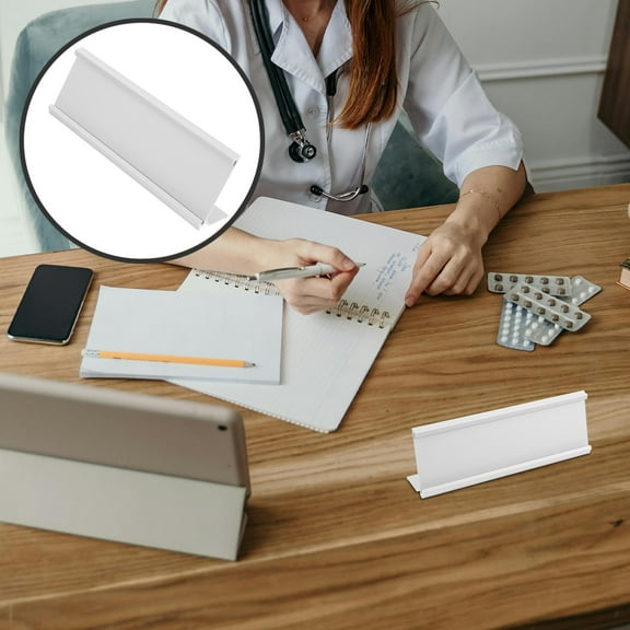 Masteelf Business Card Frame Display Desktop Rack Holder for Office Silver