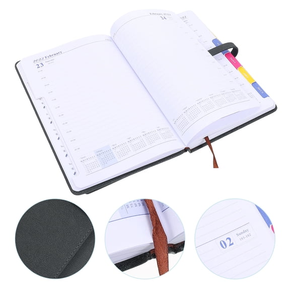 Masteelf Business Planner Portable for Writing Use Fashionable Black Paper Design A5 Size