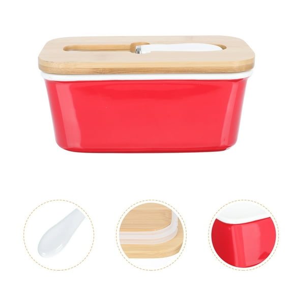 Masteelf  Butter Dish with Lid for Refrigerator Box Decorative Container Keeper