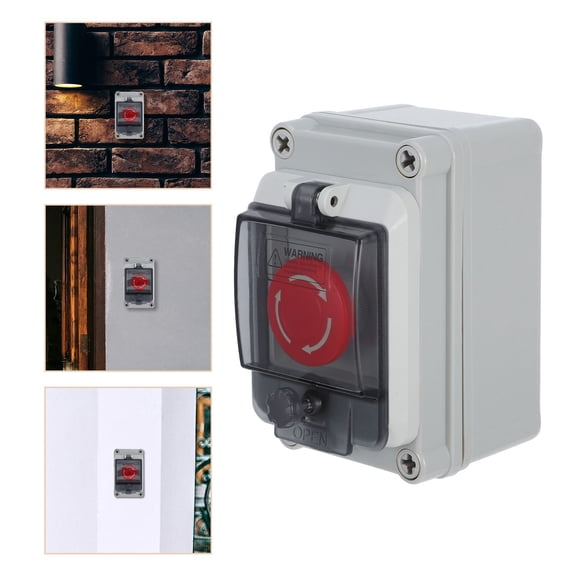 Masteelf Button Box Plastic Stop Button for Indoor and Outdoor Fire Equipment Waterproof Button Box
