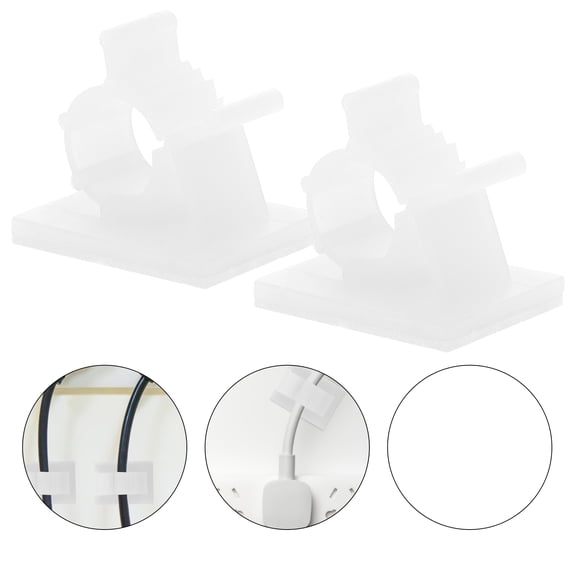 Masteelf Cable Management Tool with 100 Self Adhesive Cable Clips for Home in White Plastic Keep Cables