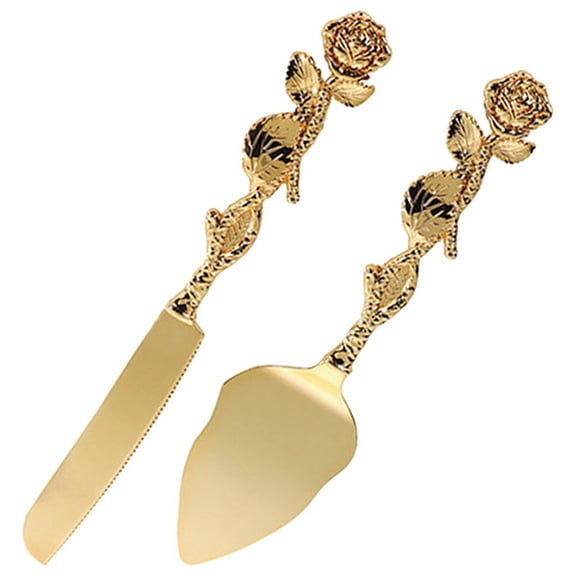 Masteelf Cake Knife Set Pie Server Utensil Serving Utensils Stainless Golden