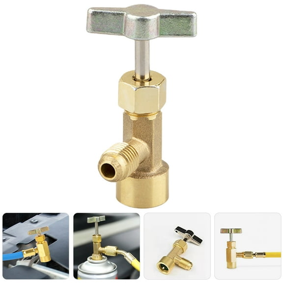 WRITWAA Brass Air Conditioner Adapter Can Tap With Tank Adapter Golden Safety Check Valve 1Pcs