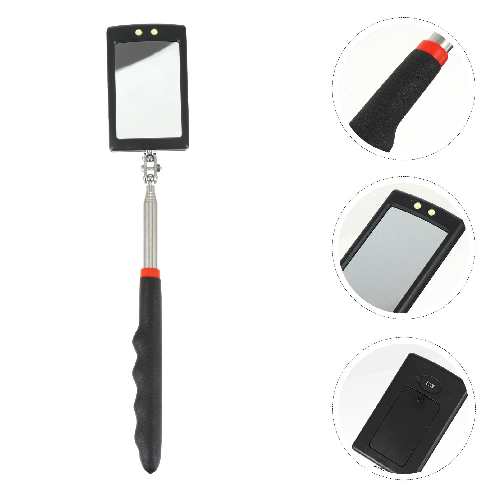 Masteelf Car Inspection Mirror with LED Light and for Clear View ...
