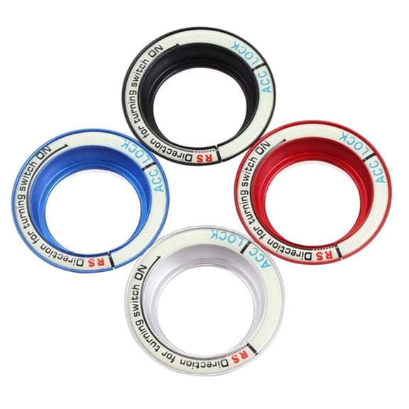 Masteelf Car Key Hole Sticker Luminous Glow Ignition Cover Ring Decal for Focus (Red)