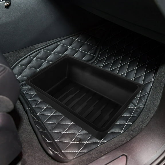 Masteelf Car Under Seat Organizer Vehicle Under Seat Storage Tray Automotive Under Seat Box Plastic Storage Box Multi-Function Container Compatible for Model Y