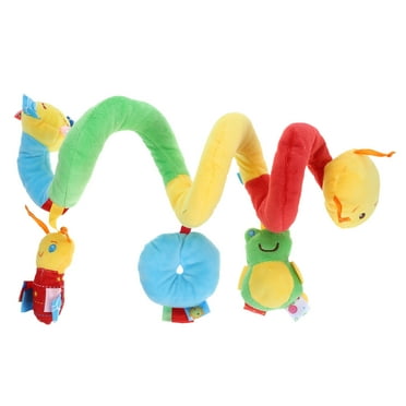 Masteelf Car, Worm Crib Bed Around Bell Cartoon Infant Spiral Plush Toys for Crib Bed Stroller