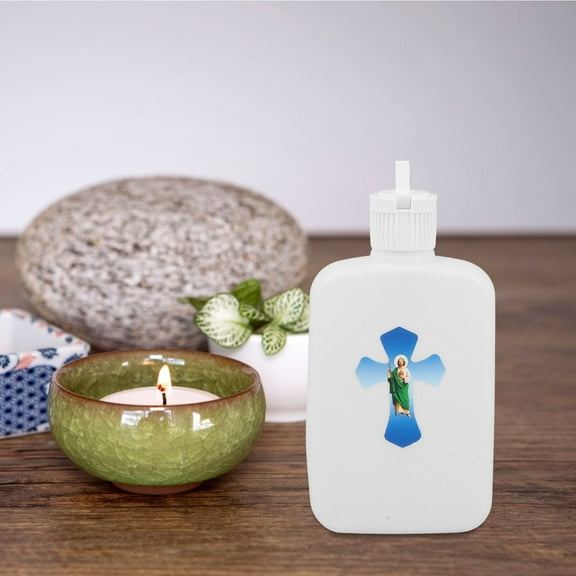 Masteelf Catholic Holy Water Bottle with Plastic Cross, Keepsake Container for Baptism, First , Church and Home Spiritual Blessings