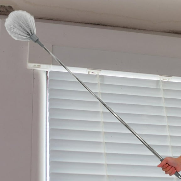 HEATSHAKING Extendable Duster For Spider Webs Ceiling Duster Cobweb Removal With Plastic 1Pcs
