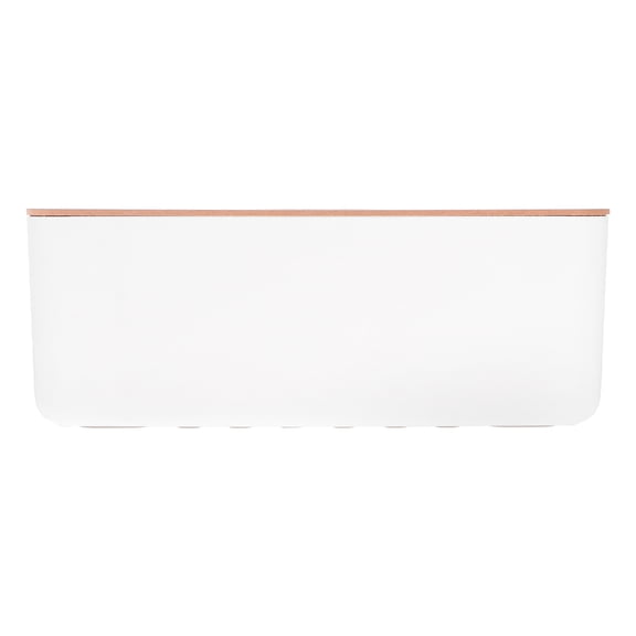 Masteelf Cell Phone Charger Wire Storage Box Cable Wire Container 29.5x11.4cm White