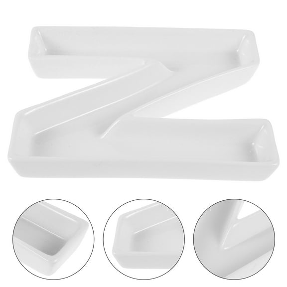 Masteelf Ceramic Snack Tray Food Tray Charcuterie Party Letter Serving Trays Candy Dish Reusable Letter Boxes Plate For Birthday Food Candy Nuts Parties