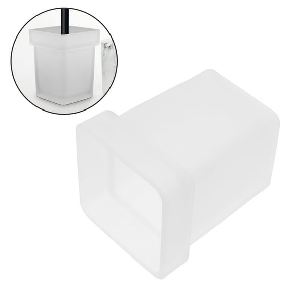 Masteelf Ceramic Toilet Brush Holder with Frosted Design for Bathroom Transparent and Sturdy 1 Piece
