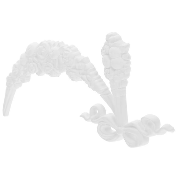 Masteelf Chandelier Medallion Ceiling Medallion Furniture Applique Bowknot Ceiling Onlay Flowers Corner Onlay European Style Applique Door Cabinet Rose Unpainted