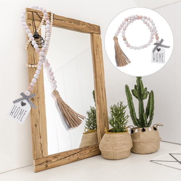 SWETRACE Party Gar Tassels Wooden Bead Gar Rope 1Pack