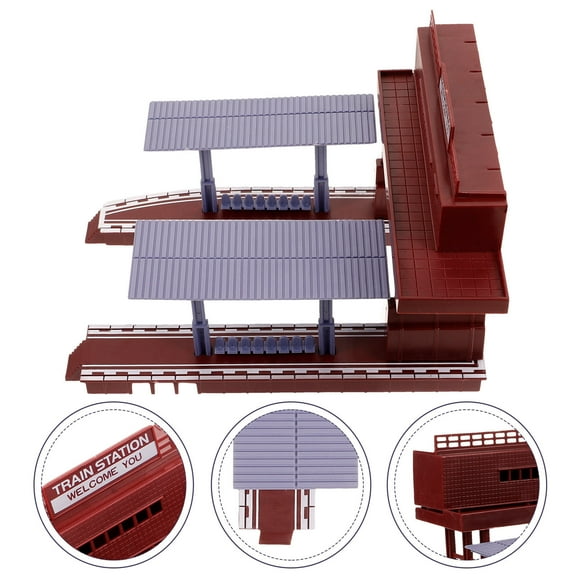 Masteelf Children Station Platform Toy Funny Model Railway Train Coffee