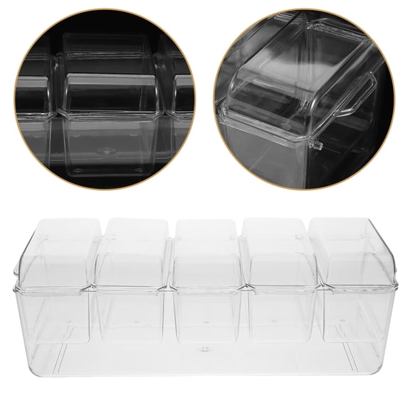 Masteelf  Chilled Condiment Server with Lid Serving Platters and Trays Transparent