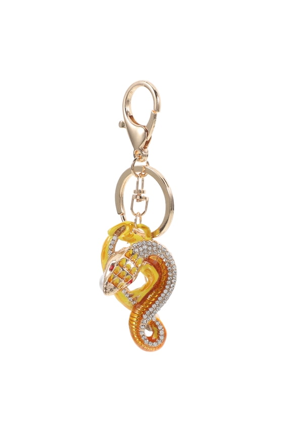 Chinese New Year Keychains Rhinestones Snake Party Favors Yellow