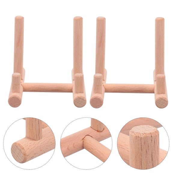 IDEANATEGRATE Log Color Display Racks Wood Curved Elegant Design Home Decor 2Pcs 4.32X3.73X3.73Inch