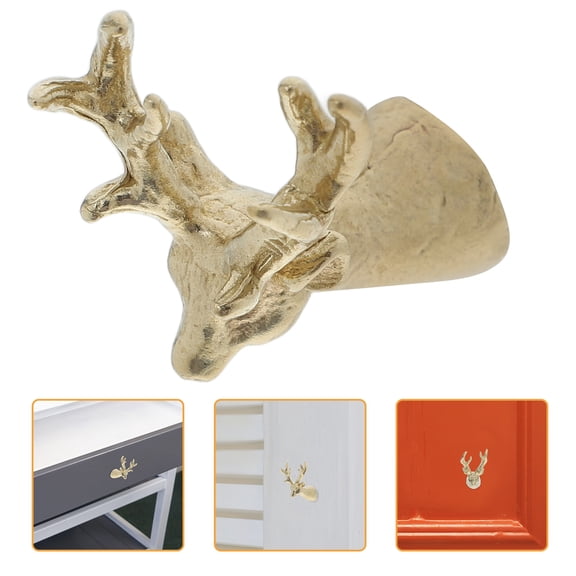 Masteelf Christmas Elk Cabinet Knobs Deer Drawer Pulls Copper Metal Door Handles for Kitchen Cupboard Dresser Drawer Knobs