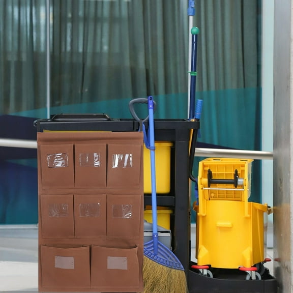 Masteelf Cleaning Cart With Multiple Storage Bags And Trash Bag For Organizing Cleaning Supplies And Dirty Clothes In Commercial And Residential Settings