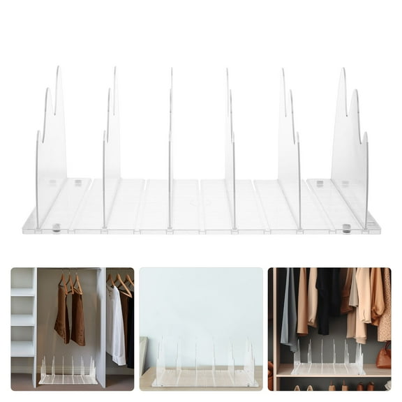 Masteelf Clear Acrylic Shelf Dividers for Closet Organization and Storage for Wood Shelves Transparent Acrylic Shelf Dividers for Closet Organization