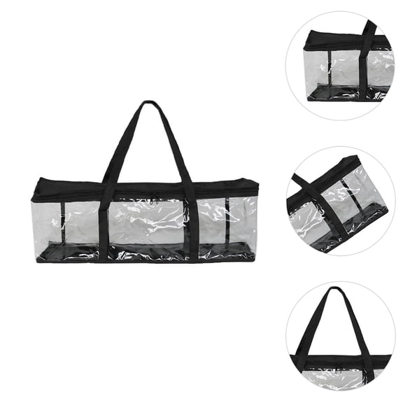 IDEANATEGRATE Portable Cd Storage Bag with Handle Black PVC and Oxford Fabric Organizer