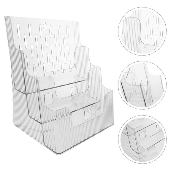 Masteelf  Clear Document Holder Study Desk Organizer Desktop Stand Brochure Office