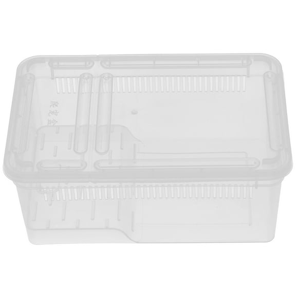 Masteelf Clear Plastic Reptile Terrarium Snake Feeding Box With Breathable Holes Portable Travel Reptile Carrier Snake Container Lizard Cage For Bearded Dragon Turtle Spider Frog