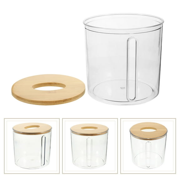 Masteelf  Clear Round Tissue Box Large Capacity Sturdy Travel Office