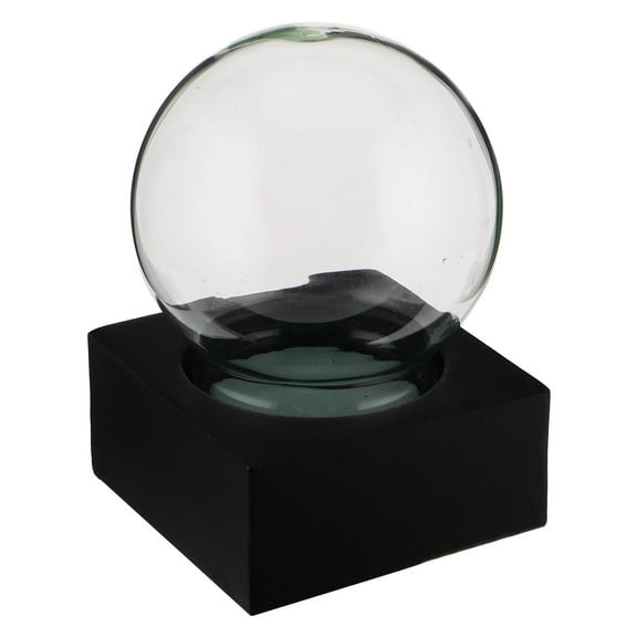 Masteelf Clear Snow Globe Jar DIY Snow Globe with Base Wooden Base Snow Globe Kit Glass Snow Globe for Crafting Unique Holiday Present