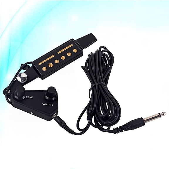 Masteelf Clip-On Classic Acoustic Guitar Pickup Transducer Amplifier Soundhole Pickup Tone Volume Control for Guitar Parts Accessories GMB362 (Black)
