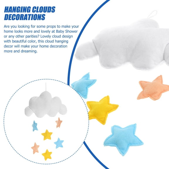 Masteelf Cloud Hanging Decor DIY Baby Room Decor Kids Room Decoration for Baby Shower (Star)