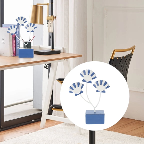 IDEANATEGRATE Coastal Decor For Home Wooden Shell Ornament White Wedding 1Pack 7.1X8.8In