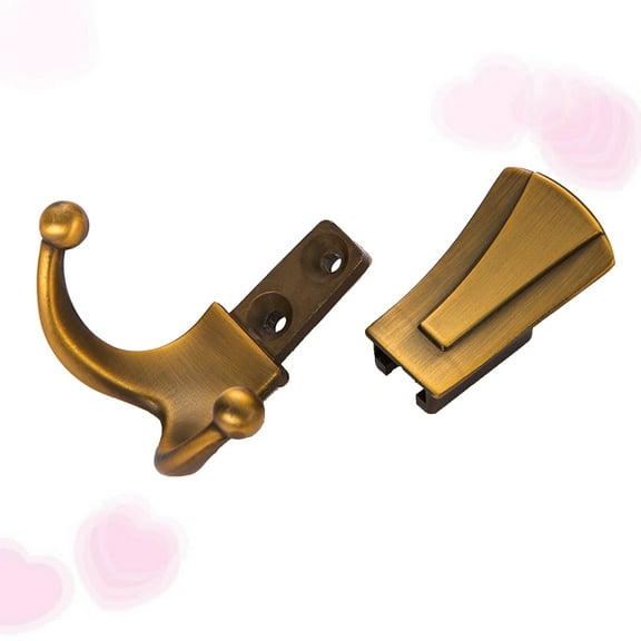 Masteelf Wall Mounted Coat Hook Heavy Duty Alloy Double Towel Rack for Bath Kitchen Garage Coffee 4.7x3.5 Inches